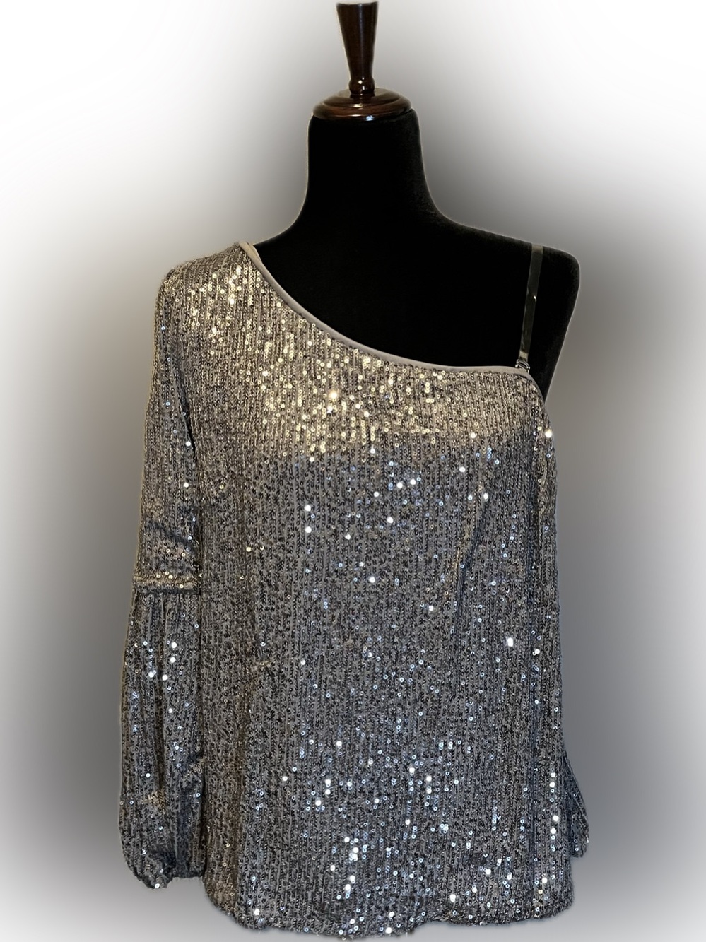 Umgee Sequin One Shoulder Top size L